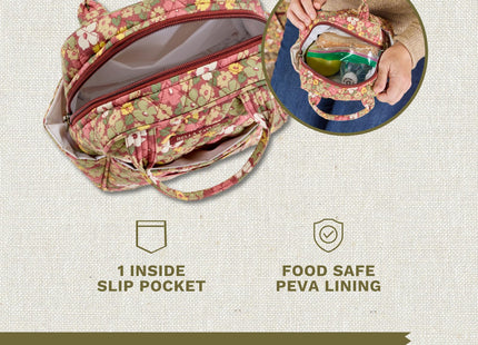 Bella Taylor Lunch Tote, Quilted Lunch Bag, Autumn Garden
