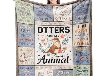 Punofell Best Otter Gifts for Women/Men, Unique Otter Lovers Stuff for Boys/Girls, Sea Otter Blanket Decor/Accessories, Cute Otters Themed Throw 50" x 60"