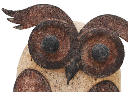 Wood Owl Figurine Decor Animal Statue Sculpture Owl Decoration Rustic Table