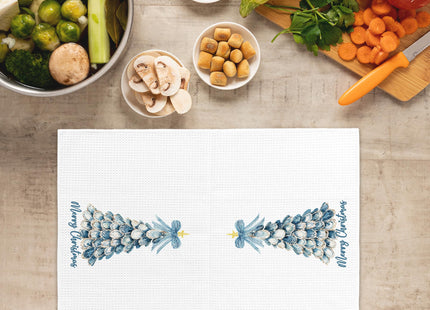 Mcehtle Coastal Beach Oyster Merry Christmas Tree Kitchen Towels,