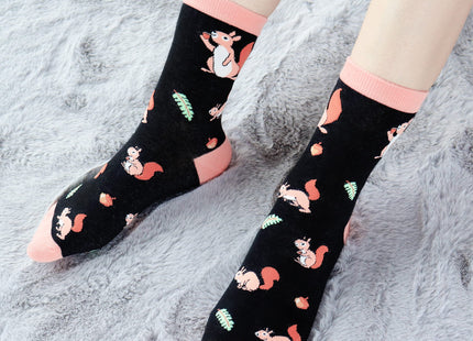 Belloxis 5Pcs Squirrel Socks for Women, Funny Squirrel Gifts