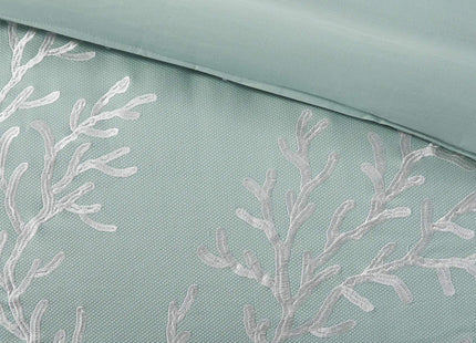 Harbor House 100% Cotton Duvet Cover, Jacquard Coastal Coral Duvet Cover Set – Light Weight Bed Comforter Covers, Coastline Blue King/Cal King (106"x90") 3 Piece