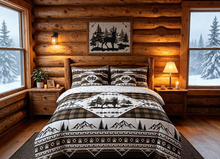 Feelyou Deer Twin Comforter Set with Sheets for Kids Boys Girls Deer Hunting 7 Pieces Bedding Set Rustic Cabin Lodge Country Bed in a Bag Farmhouse Western Room Decor Southwestern