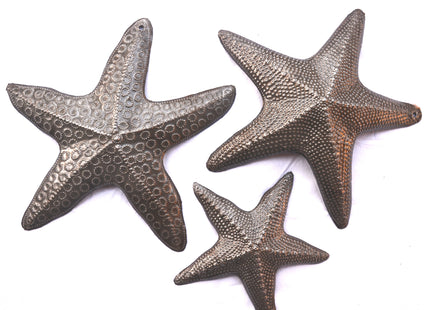 It's Cactus Starfish, Set of 3, Sea Life Nautical Home Decor, Recycled Wall Art 8x8 and 5x5 Inches, Haitian, Decorative, Plaque