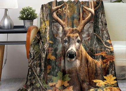 Fleece Throw Blanket Soft Cozy Warm Bed Blanket Decorative Blankets for Home Decor Deer,50x60