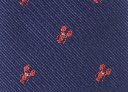 MENDEPOT Red Lobster Pattern Necktie With Gift Box Red Color Lobster Navy Tie