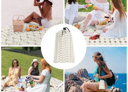 Beach Blanket Waterproof Sandproof, 78"×86" Large Picnic Blankets for 2-4 Adult, Lightweight Quick Dry Polyester Beach Mat for Outdoor, Travel, Camping, Beach Vacation Essentials Must Have Accesorries