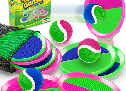 Officygnet Ball Catch Game, Kids Toss Game for Ages 3 4 5 6 7 8-12 Year Old Boy Girl, Catching Ball Set with 4 Paddles for Outdoor Toys/Yard Games/Beach Toys/Pool Toys for Kids Easter Birthday Gifts