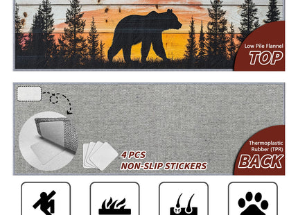 Yoozitrees Bear Runner Rug 2 X 6, Bear Runner Rug, 3x10ft, Rustic Forest Landscape Wildlife Runners for Hallways, Cabin Lodge Farmhouse Runner Rug Non Slip Pet Friendly - Bear Home Decor