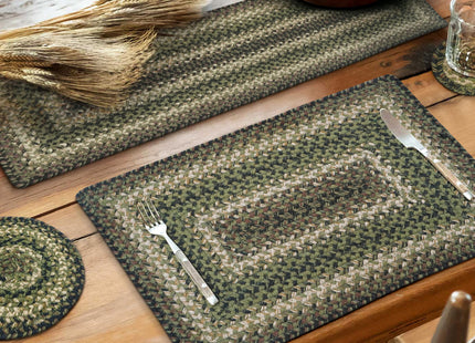 Homespice Pinecone Jute Braided Table Runner for Rustic Decor, Rect 11x36