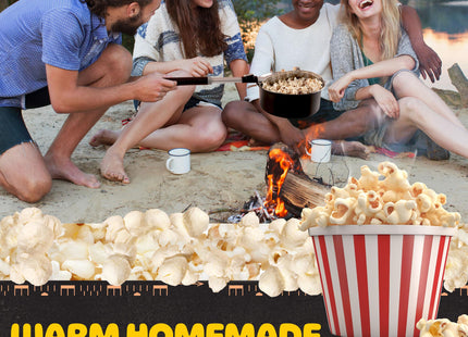 Great Northern Popcorn Outdoor Campfire Popcorn Popper, Black