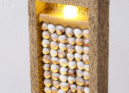 Teamson Home Coastal Seashells Design Outdoor Water Fountain, Brown
