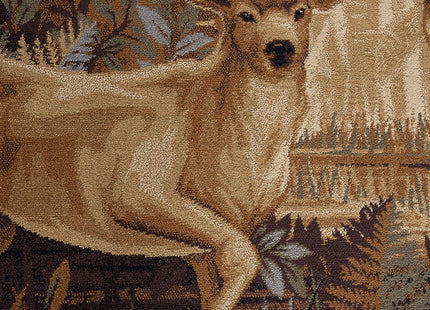 Tayse Fern Deer Beige 3x4 Oval Area Rug Cabin for Dorm, Kids, Baby, or Nursery Room - Lodge, Novelty Deer Style Rugs