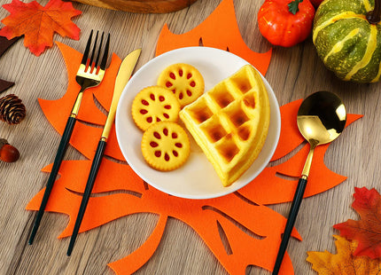 Tatuo 8 Pcs Fall Maple Leaf Placemats Autumn Placemats(12.8 x 12.8 Inch)
