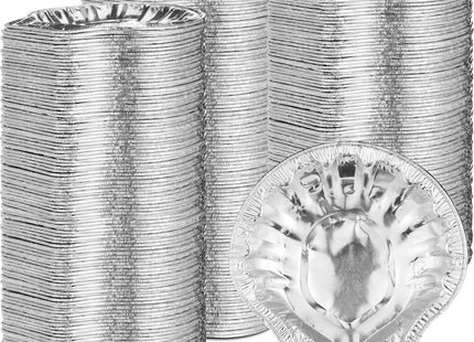 Maxdot 200 Pcs Aluminum Foil Clam Shells 3.7x3.5, Disposable Oyster Plate