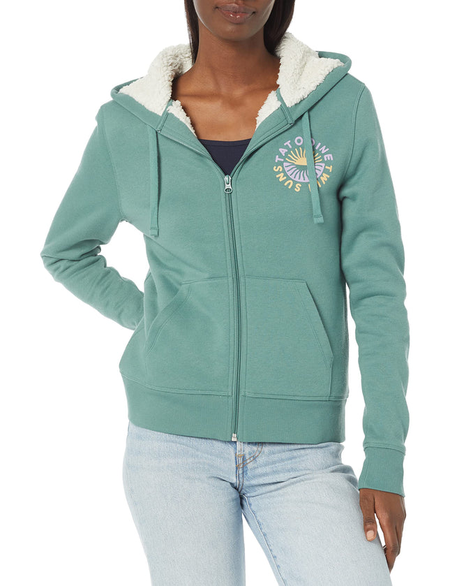 Amazon Essentials Disney | Marvel | Star Wars | Princess Women's Fleece Sherpa-Lined Full-Zip Hooded Sweatshirt, Star Wars Tatooine Sun, X-Large
