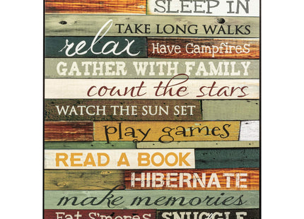 P. Graham Dunn Cabin Rules Colorful Distressed Wood 16 x 12 Wood Wall Art Sign Plaque