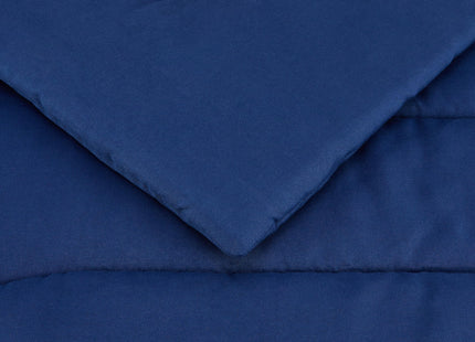 Amazon Basics 3-Piece Soft Microfiber Kid's Comforter and Pillow Sham Set, Full/Queen, Navy, Solid