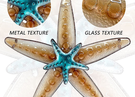 COOZZYHOUR Starfish Wall Art Decor, Ocean Theme Wall Sculptures Outdoor Indoor Decoration(Apricot)
