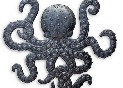 It's Cactus Octopus Metal Wall Art, Sea Life Ocean Decor, Beach Themed Artwork, Nautical Decorative Figurines 14 in. x 15 in.
