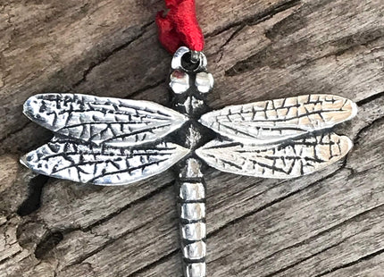 Pewter Dragonfly Fairy Christmas Ornament and Holiday Decoration