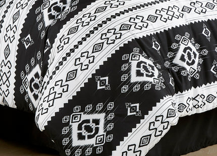 Chezmoi Collection Vista 7-Piece Southwestern Cabin Lodge Comforter Set - Red White Black Gray Grizzly Bear Pinecone Tree Moose Printed Microfiber Bedding, Queen