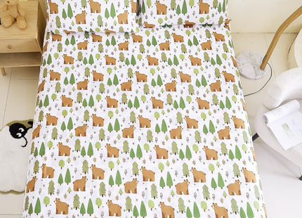 CozySmile Full Sheet Set Kids,4 Pieces Breathable Soft Microfiber Bedsheets for Child Boys, Oeko-TEX, Anti Pilling Deep Pockets Easy Care Bed Sheets, Forest Bear