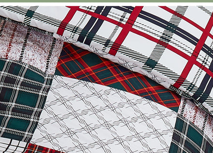 Elegant Comfort 8-Piece Cabin Lodge Patch Reversible Comforter Set - All Season Bed in a Bag, 4-Piece Sheet Set Featuring Smart Pockets, Matching Shams and Decorative Pillow, Full/Queen, Burgundy
