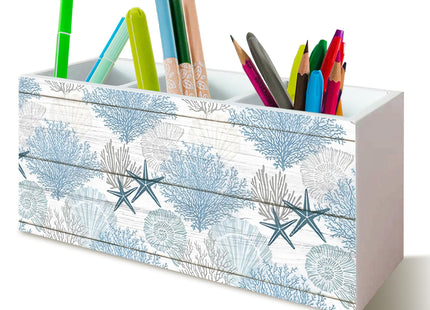 YTRGI Beach Gifts for Women Men, Coastal Pen Holder for Home Office Desk, Beach Office Decor, Coastal Makeup Brush Toothbrush Holder Organizer for Bathroom Desk Accessories