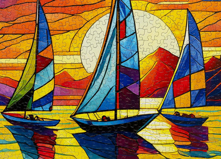 Springbok Sunset Sailing 500 Piece Sailboat Jigsaw Puzzle for Adults