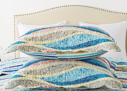 HoneiLife King Quilt Bedding Set - 3 Pieces Beach Quilt Sets Coastal Bedspreads Ocean Coverlets Microfiber Bed Cover All Season Quilts
