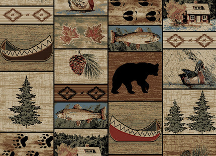 Rug Empire Rustic Lodge River Run Cabin 4X6 Area Rug