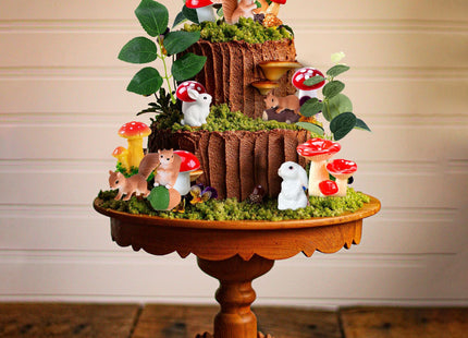 JeVenis Mushroom Woodland Cake Decoration Woodland Animals Cake Decoration