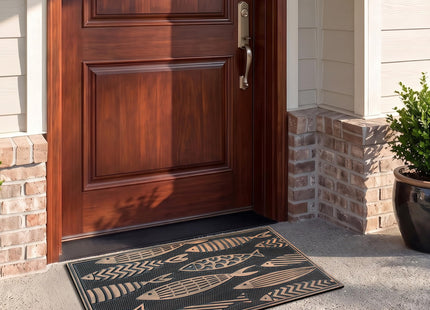 A1HC Rubber Welcome Doormat Non-Slip Front Door Mat 18"x30", Nautical Fish