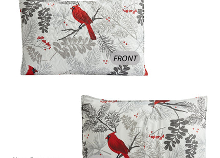 Virah Bella Cardinals 3-Piece Full/Queen Quilt Set - Red Cardinal Bird & Winter Berries Patchwork Bedspread Coverlet - Lightweight All-Season Rustic Lodge Bedding with 2 Standard Shams, 90" x 90"