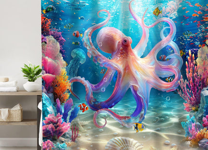 Ocean Octopus Shower Curtain Nautical Kraken Tentacles Bathroom Decor 72x72