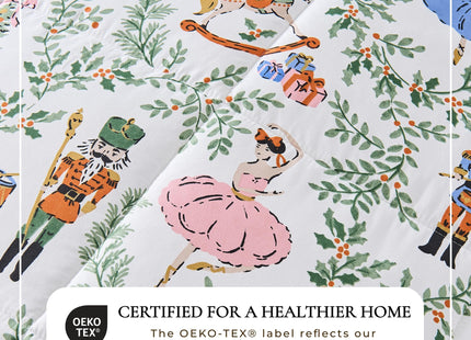 Great Bay Home Twin/Twin XL Size Holiday Comforter Set - Down Alternative 2 Piece Comforter Sets - All Season Bedding, Winter, Lodge Inspired Bedroom Decor (Nutcracker)