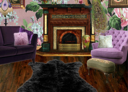 Fur Accents Faux Bear Skin Rug Faux Fur (5'x8', Black Bear)