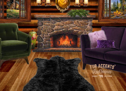 Fur Accents Faux Bear Skin Rug Faux Fur (5'x8', Black Bear)