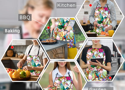aiwkjdns Men Kitchen Cooking Hummingbird Aprons,Adjustable Cute Cooking Hummingbird Aprons for Women with Pockets Funny Gifts for Husband Dad