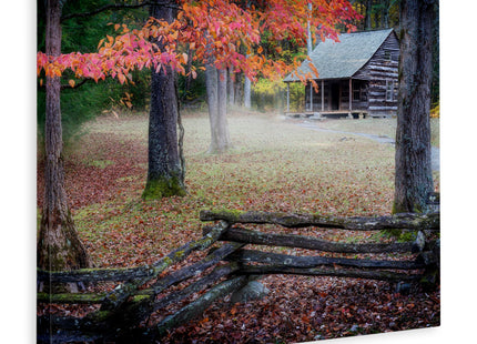 Stupell Industries Log Cabin Autumn Foliage, 16 x 20 Inch Canvas Wall Art