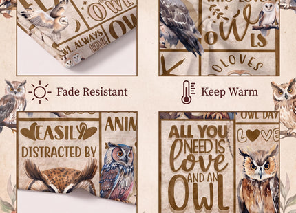 Owl Gifts for Women/Men, Blanket for Owl Lovers, 50" x 65" Inch - Quote