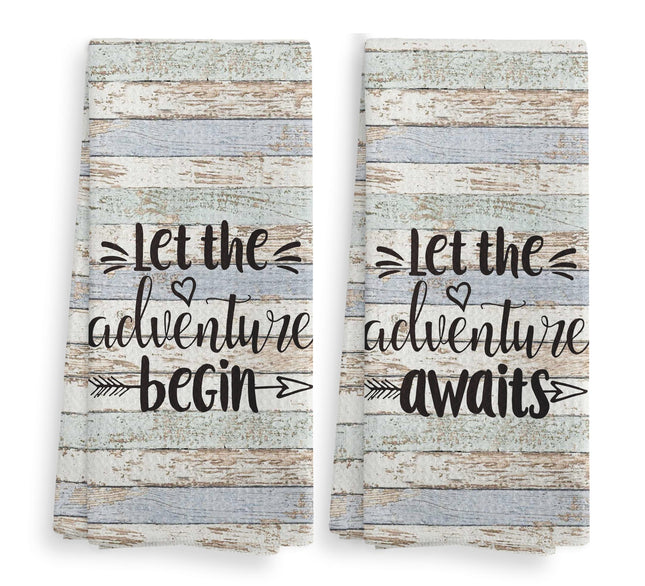 NOQL Camp Kitchen Accessories - Dish, Hand Towels Set of 2 (16x24), Cabin Decor for Campfire, Tents