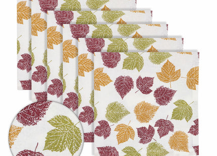 PurpleEssences Fall Cloth Dinner Napkins 18x18 in - Autumn Leaves