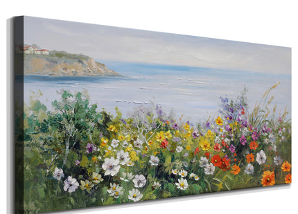 Acocifi Coastal Wildflowers Canvas Wall Art 40"x20"