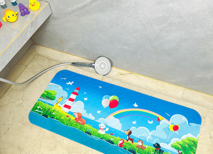 BEEHOMEE Kids Bath Mat for Tub, Non-Slip Toddler Bathtub Mat (Lighthouse)