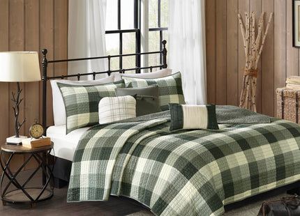 Madison Park Cabin Lifestyle Plaid Quilt Set, 6PC Full/Queen Coverlet