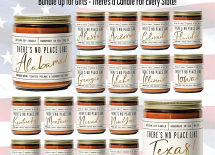 Maine Gifts, Maine Decor for Home - 'There's No Place Like Maine Candle, w/Eucalyptus, Spearmint & White Tea I Maine Souvenirs I Maine State Gifts I 9oz Jar, 50Hr Burn, USA Made