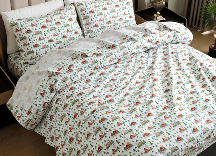 Elegant Comfort Holiday Christmas Flannel Sheet Set, Twin, Cozy Lodge