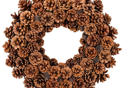 Huashen 18 Inch Fall Wreath for Front Door Full Artificial Pinecone Wreath
